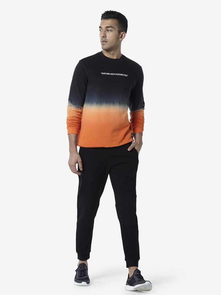 Studiofit Black Text Design Sweatshirt