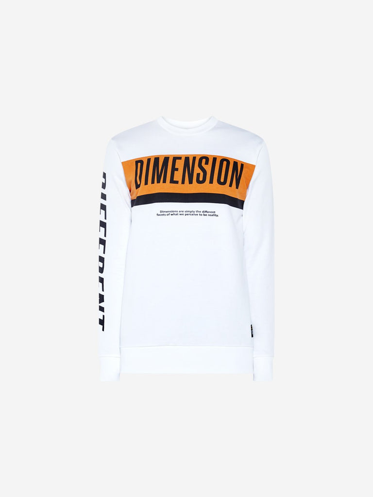 Studiofit White Text Pattern Slim Fit Sweatshirt