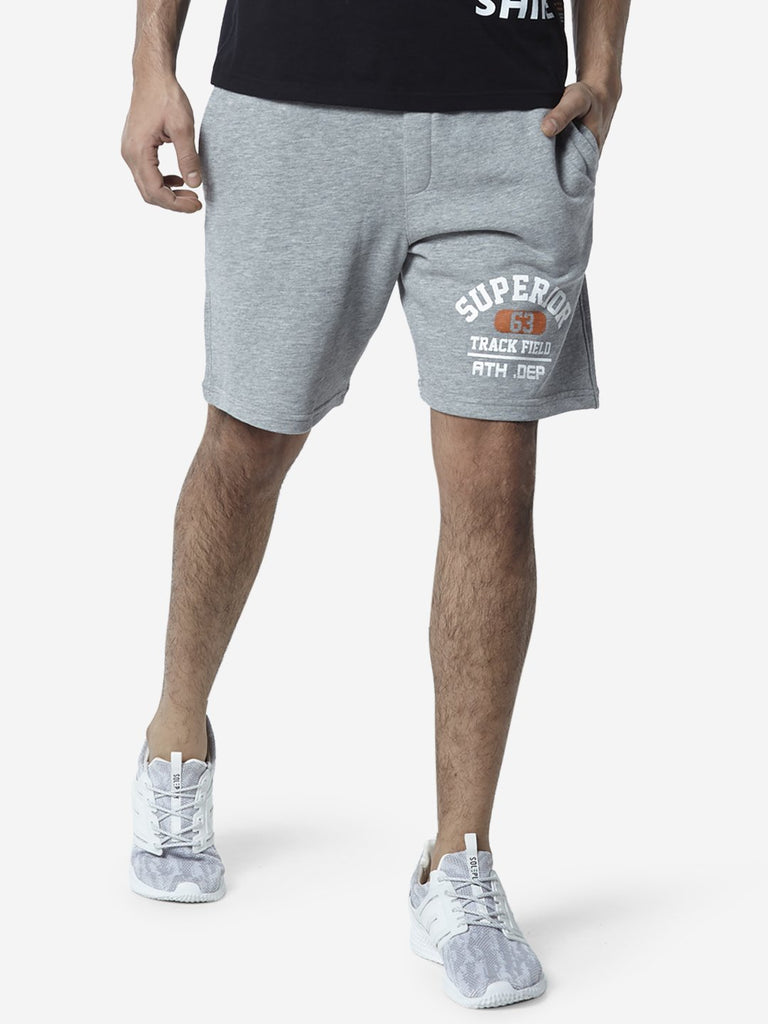 Studiofit Grey Slim Fit Shorts