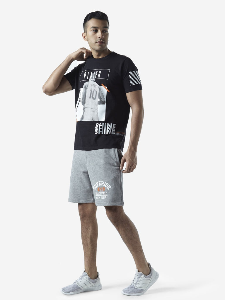 Studiofit Grey Slim Fit Shorts