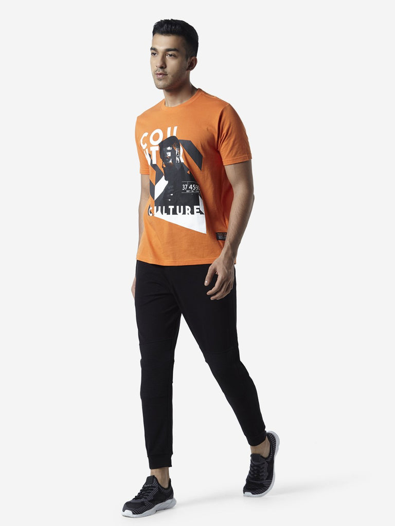 Studiofit Black Slim Fit Ribbed Texture Joggers