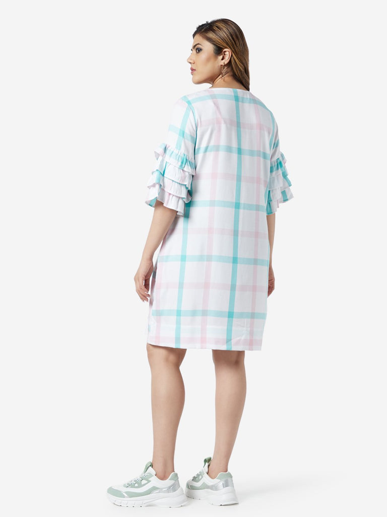 Sassy Soda Curve White Checked Blair Dress