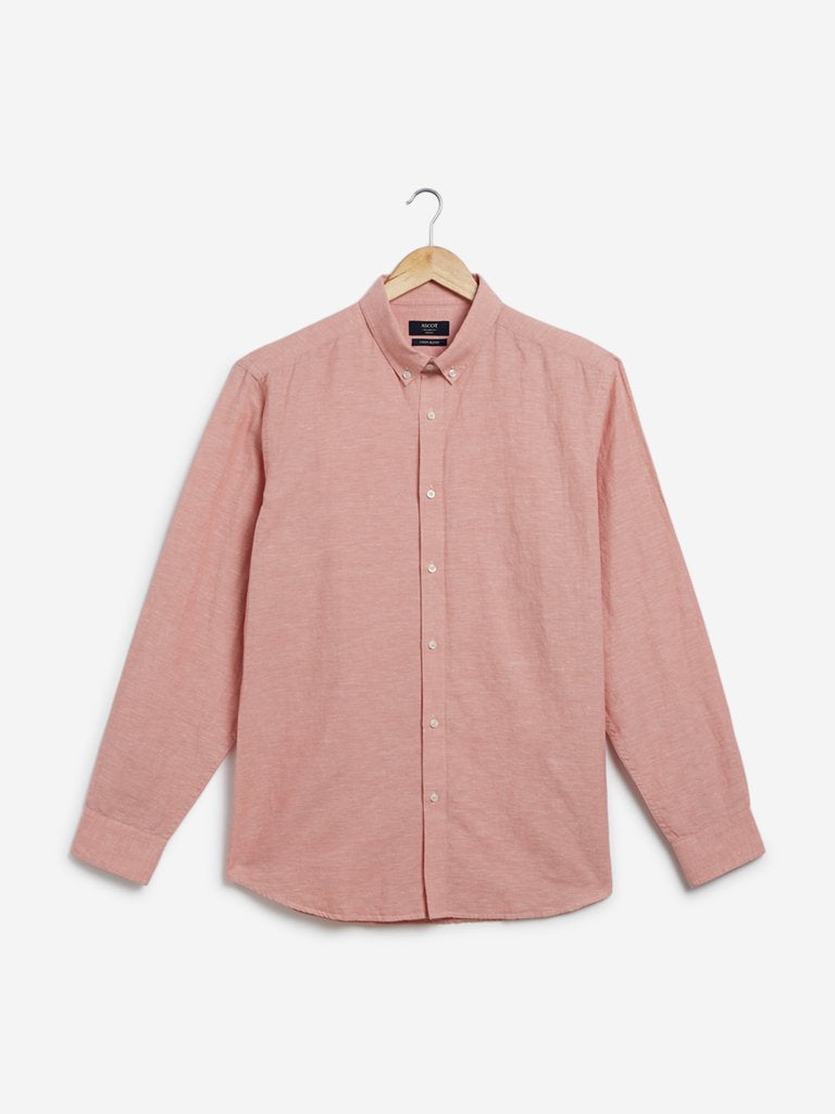 Ascot Coral Full-Sleeved Relaxed Fit Shirt