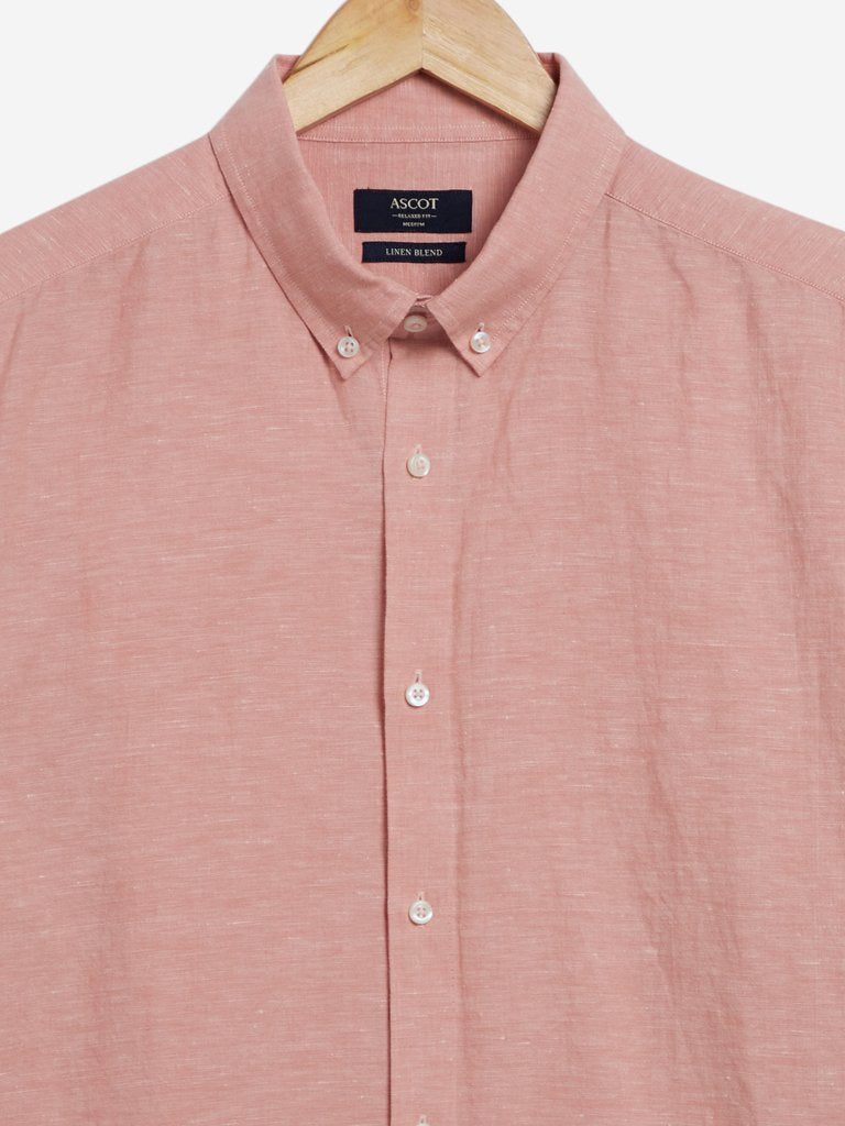 Ascot Coral Full-Sleeved Relaxed Fit Shirt