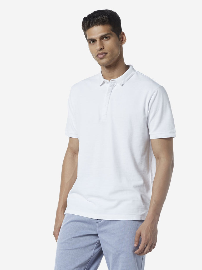 Ascot White Slim Fit Polo T-Shirt