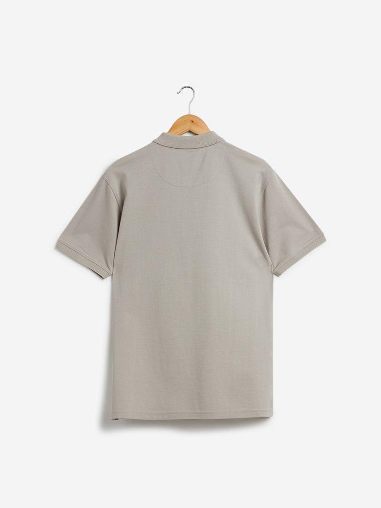 Ascot Taupe Mercerized Relaxed Fit Polo T-Shirt
