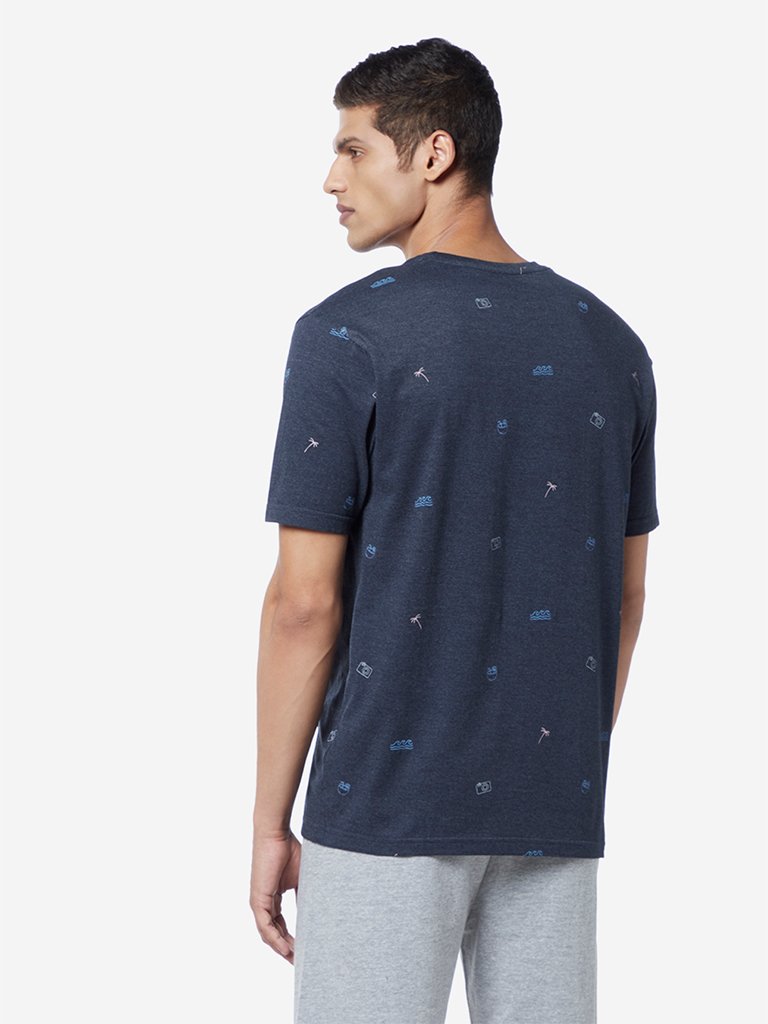 WES Lounge Navy Relaxed Fit Sea-Theme T-Shirt
