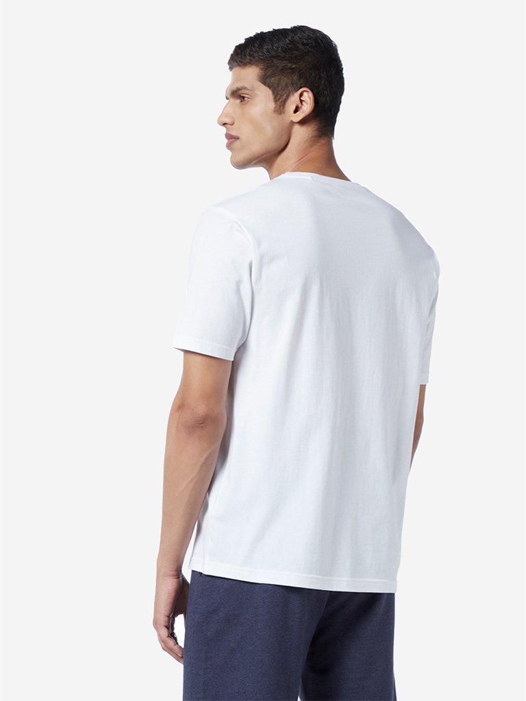 WES Lounge White Relaxed Fit Ocean Print T-Shirt