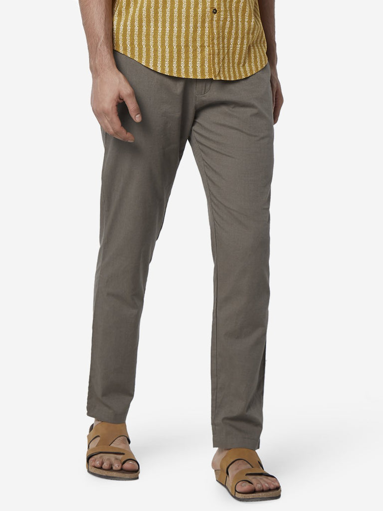ETA Taupe Slim Fit Chinos