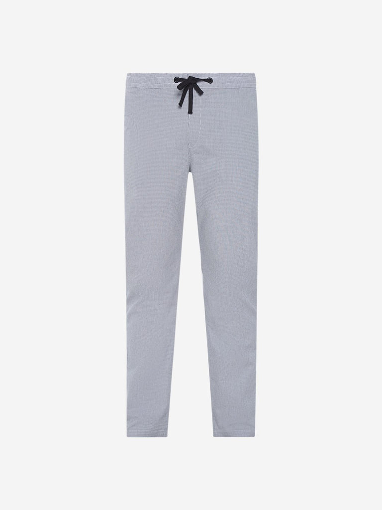 ETA Grey Slim Fit Striped Chinos