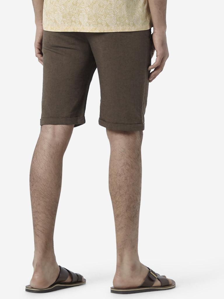 ETA Brown Slim Fit Shorts