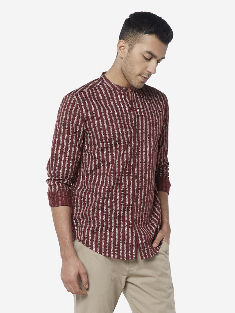 ETA Red Resort Fit Printed Shirt