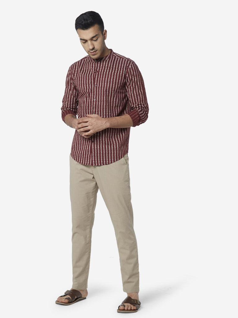 ETA Red Resort Fit Printed Shirt