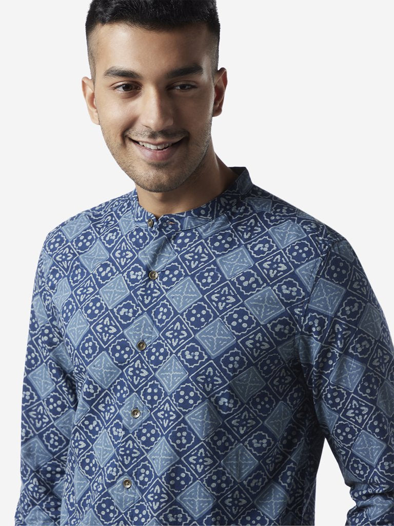 ETA Indigo Resort Fit Printed Shirt