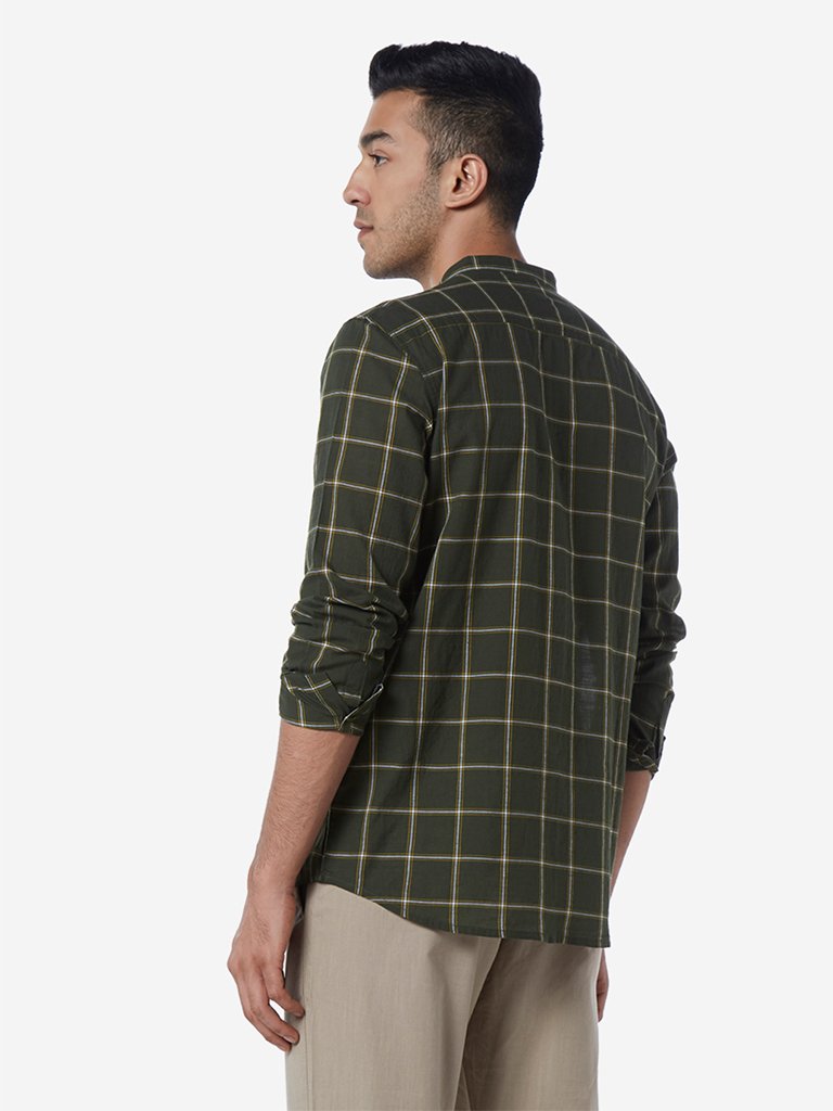 ETA Olive Resort Fit Checkered Shirt