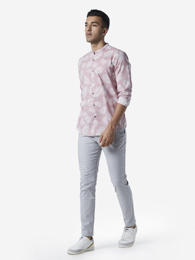 ETA Pink Resort Fit Leaf Pattern Shirt