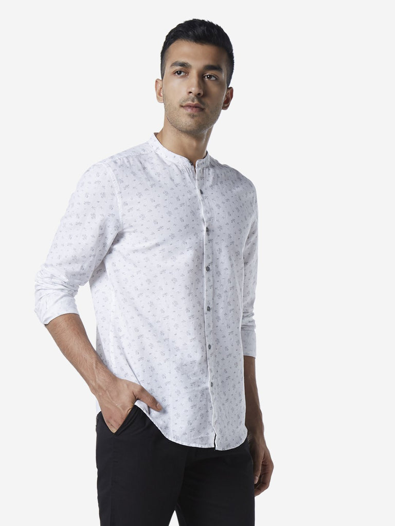 ETA White Printed Resort Fit Shirt