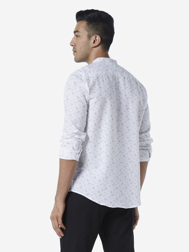 ETA White Printed Resort Fit Shirt