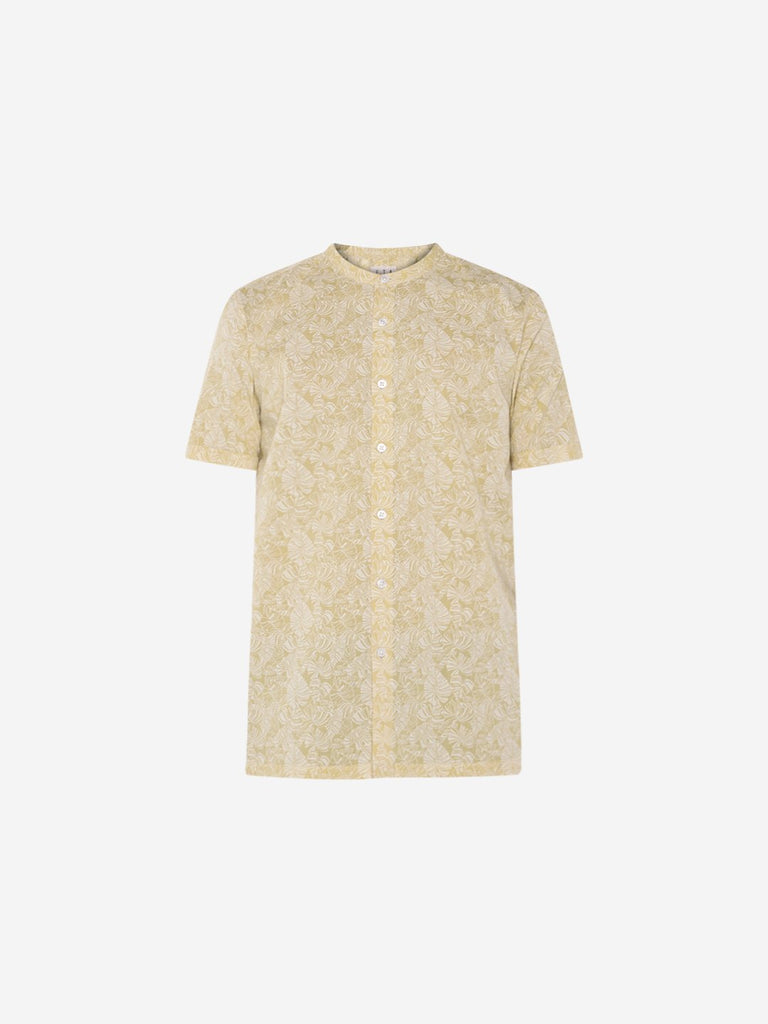 ETA Mustard Resort Fit Leaf Design Shirt