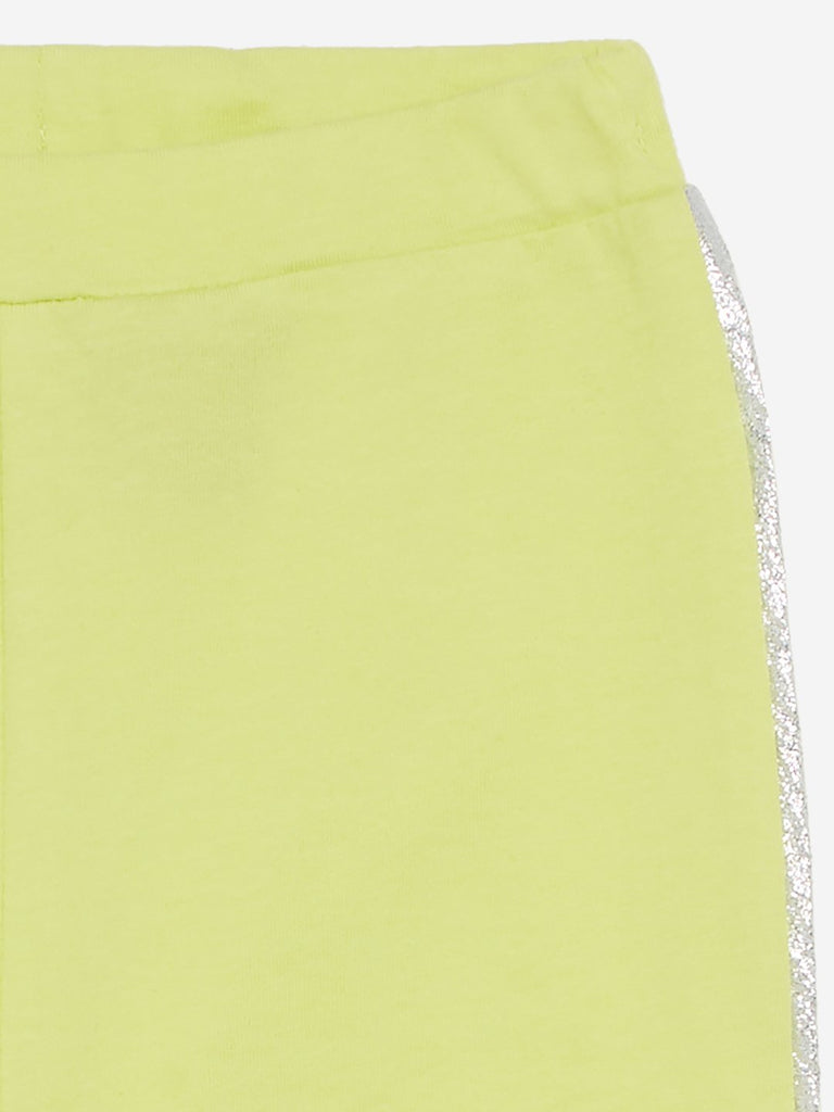 Baby HOP Lime Panel Detailed Leggings Set Of Two