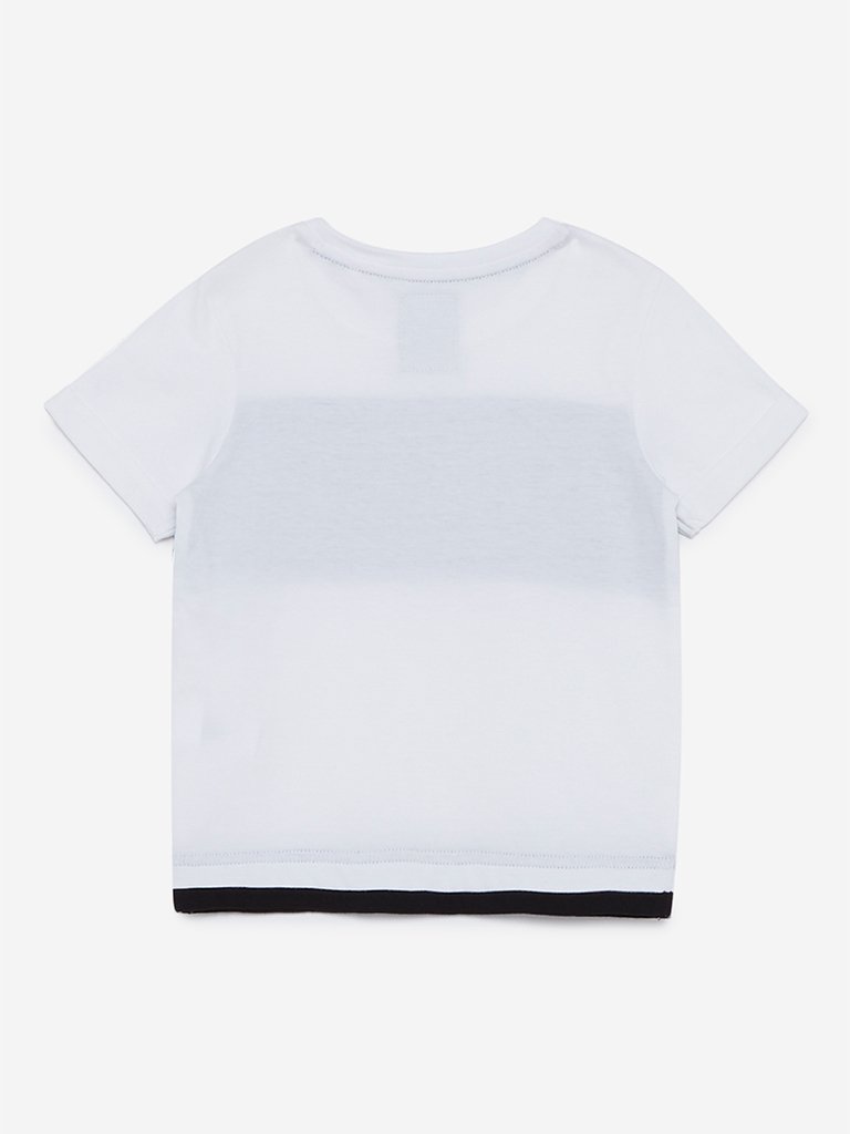 HOP Kids White Text Pattern T-Shirt