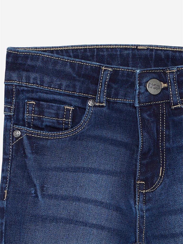 HOP Kids Blue Distressed Denim Shorts