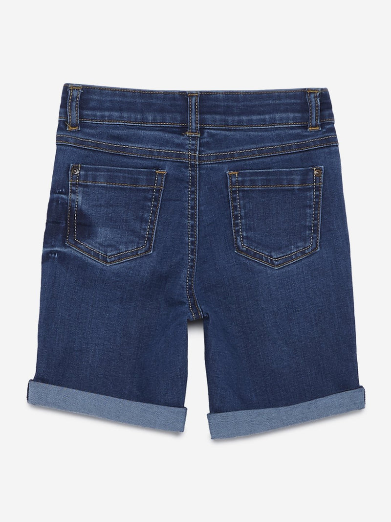 HOP Kids Blue Emblem Pattern Shorts