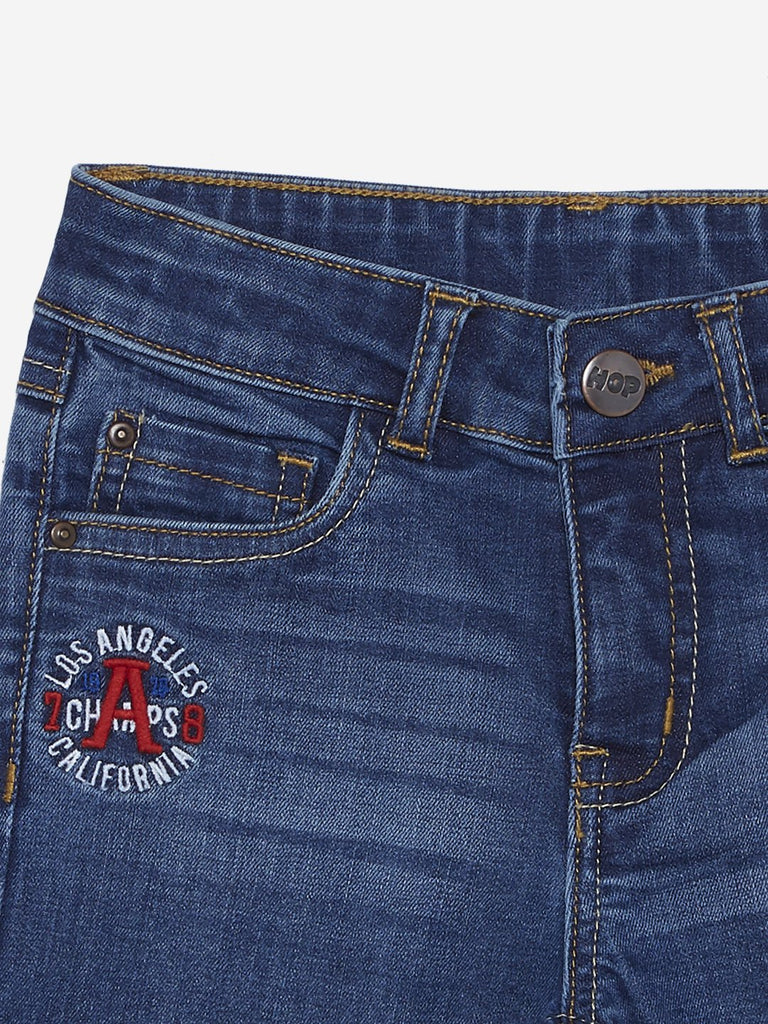 HOP Kids Blue Emblem Pattern Shorts