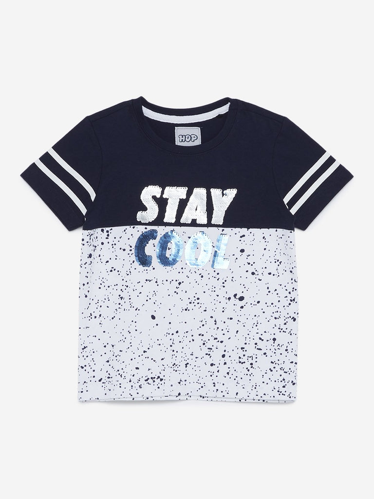 HOP Kids Navy Reversible Sequin T-Shirt