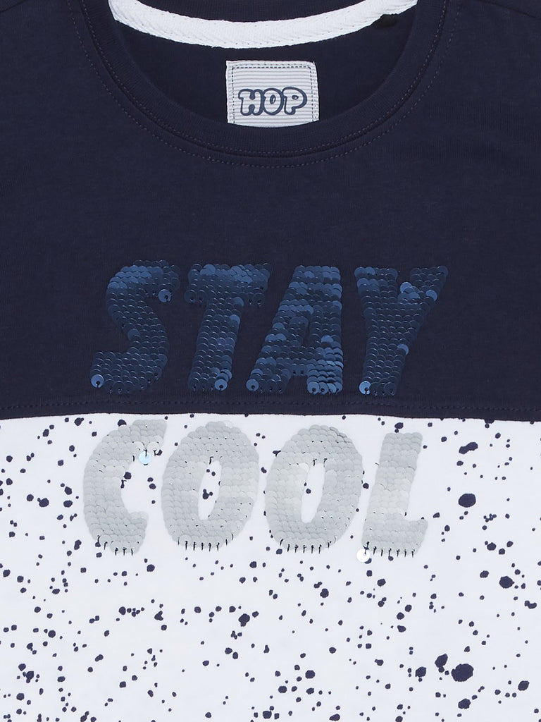 HOP Kids Navy Reversible Sequin T-Shirt