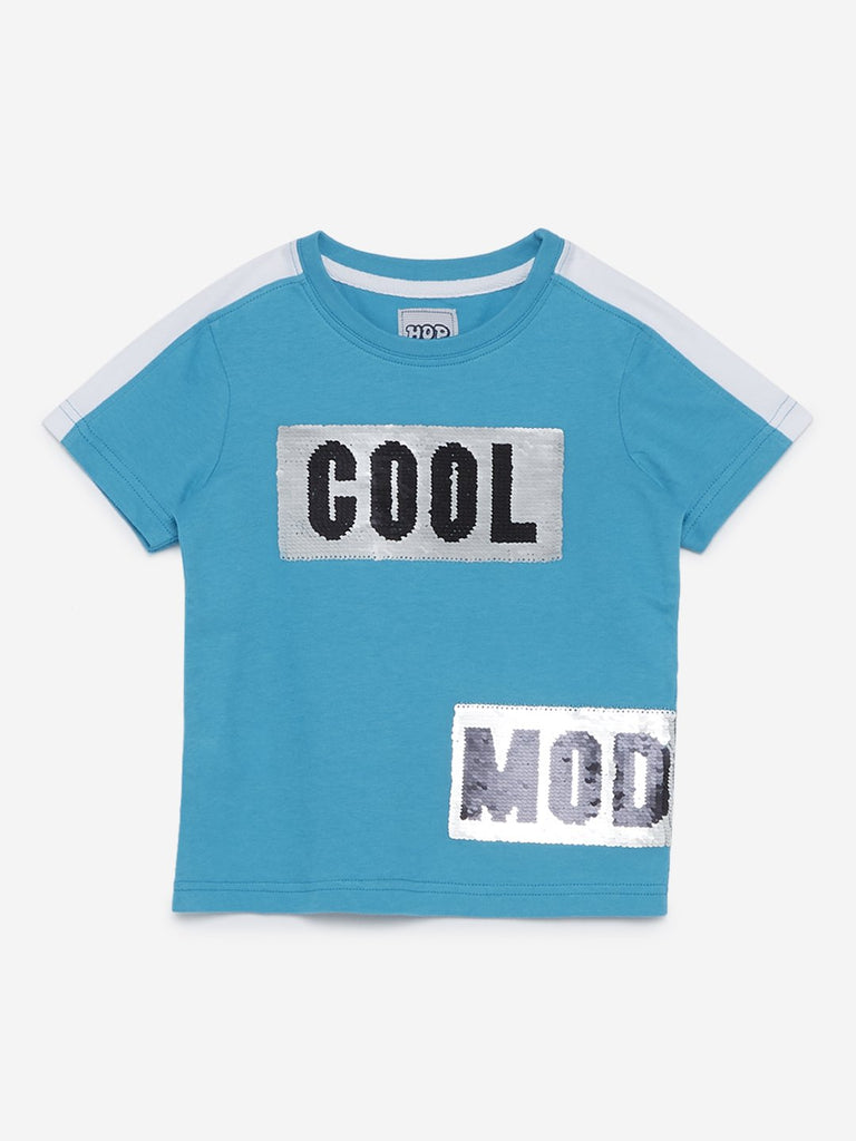 HOP Kids Turquoise Reversible Sequin T-Shirt