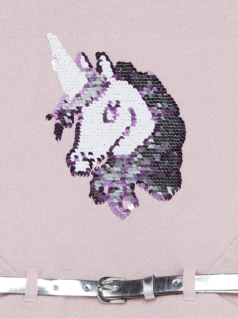 HOP Kids Light Pink Karen Dress With Belt