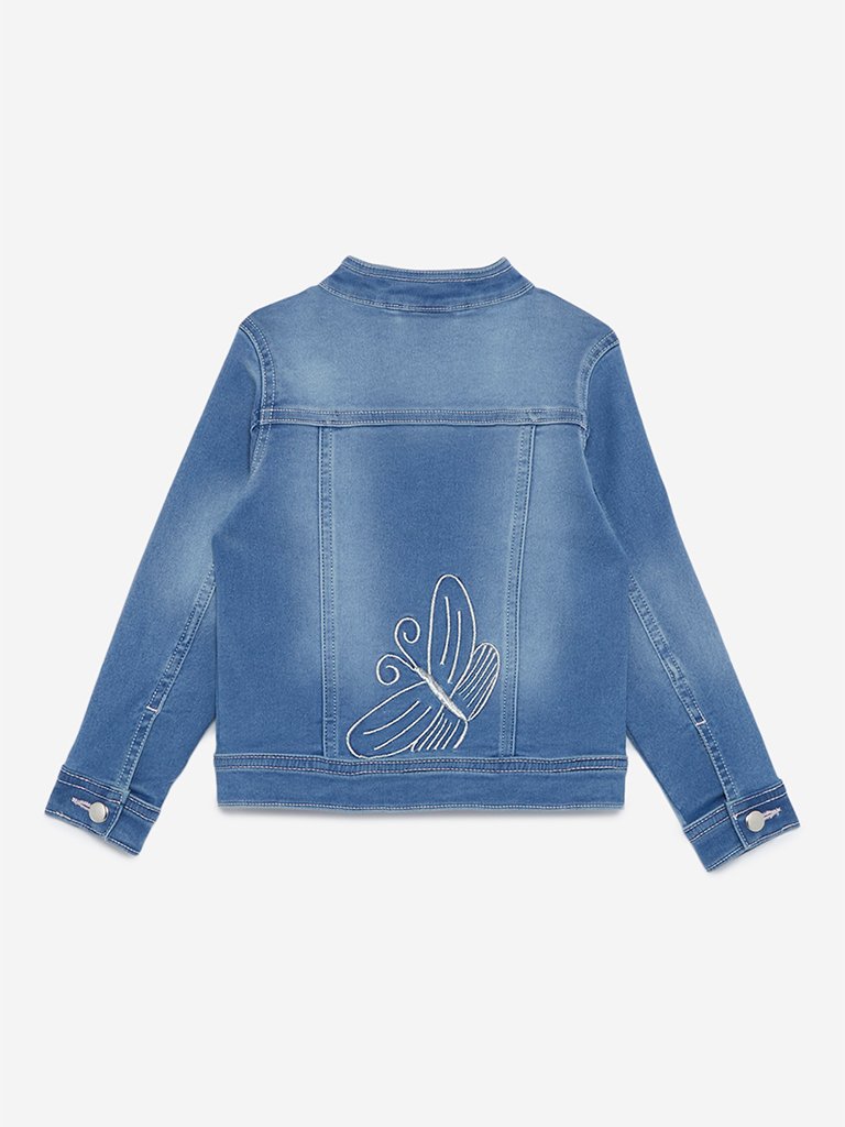 HOP Kids Blue Butterfly Pattern Jacket