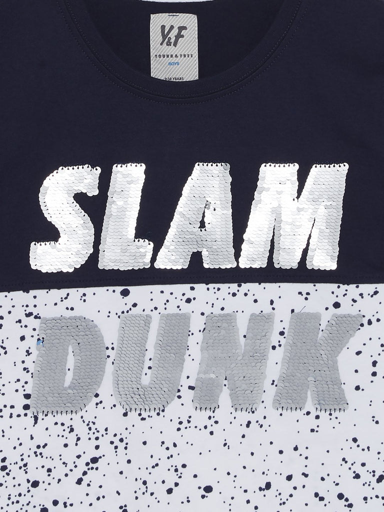 Y&F Kids Navy Reversible Sequin T-Shirt