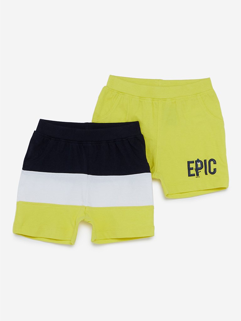 Baby HOP Neon Yellow Epic Shorts Set Of Two