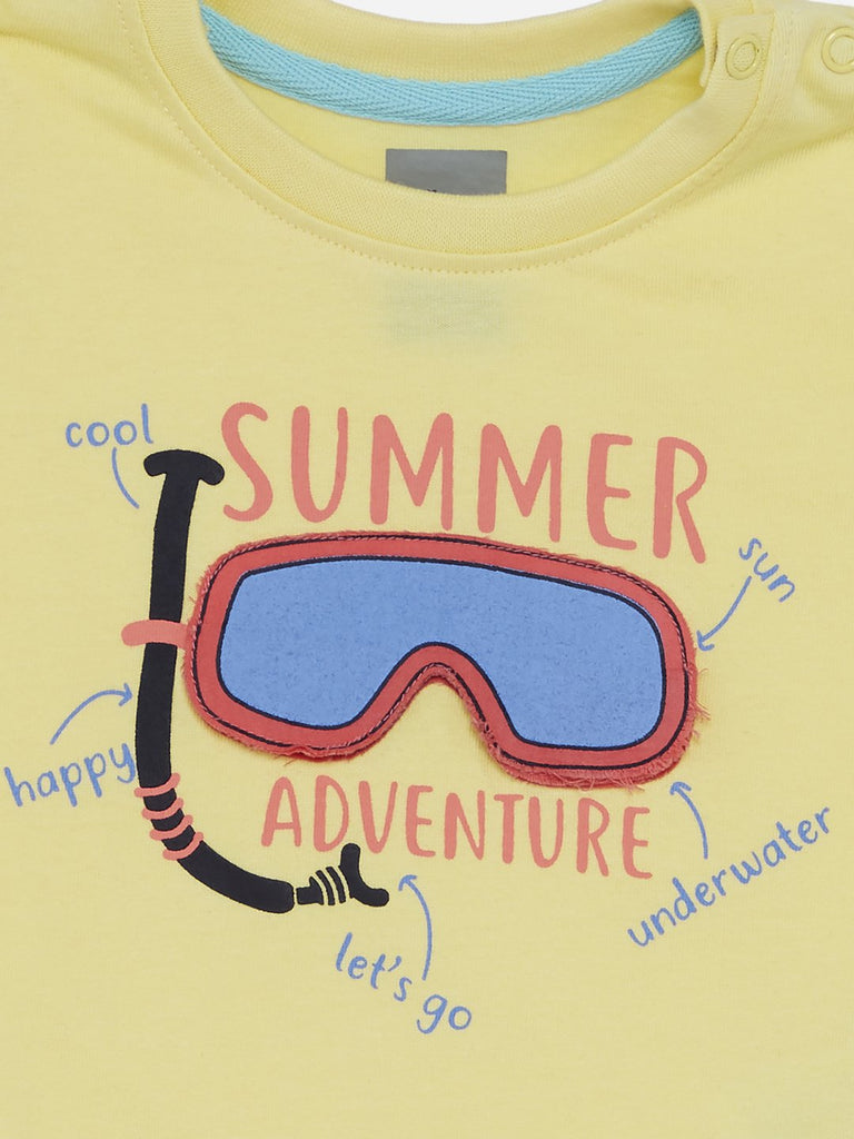 Baby HOP Yellow Surf Theme T-Shirts Set Of Two