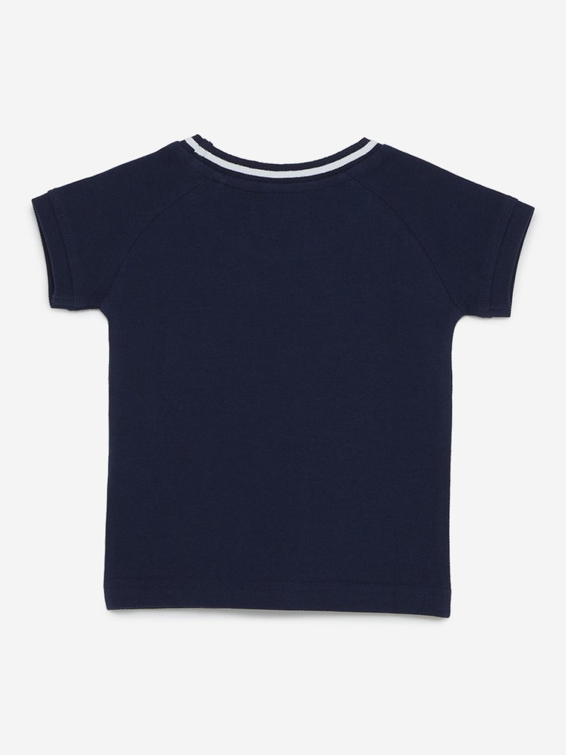 Baby HOP Indigo Appliqué-Detailed T-Shirt