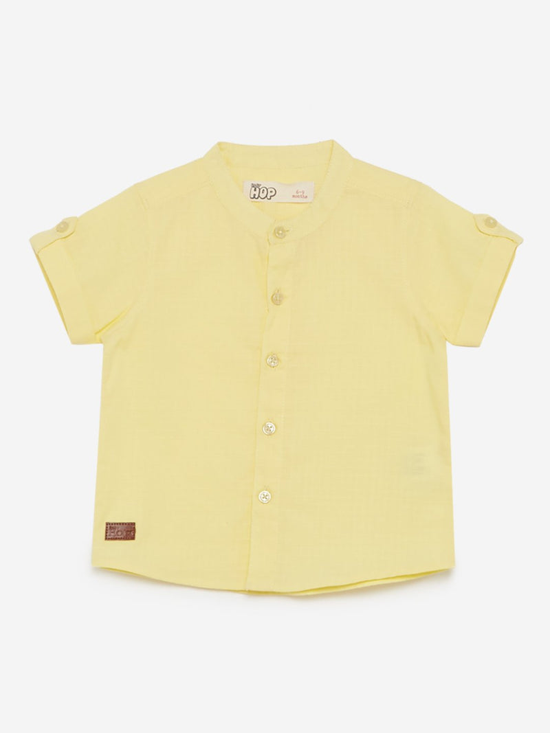 Baby HOP Yellow Self-Patterned Cotton Shirt