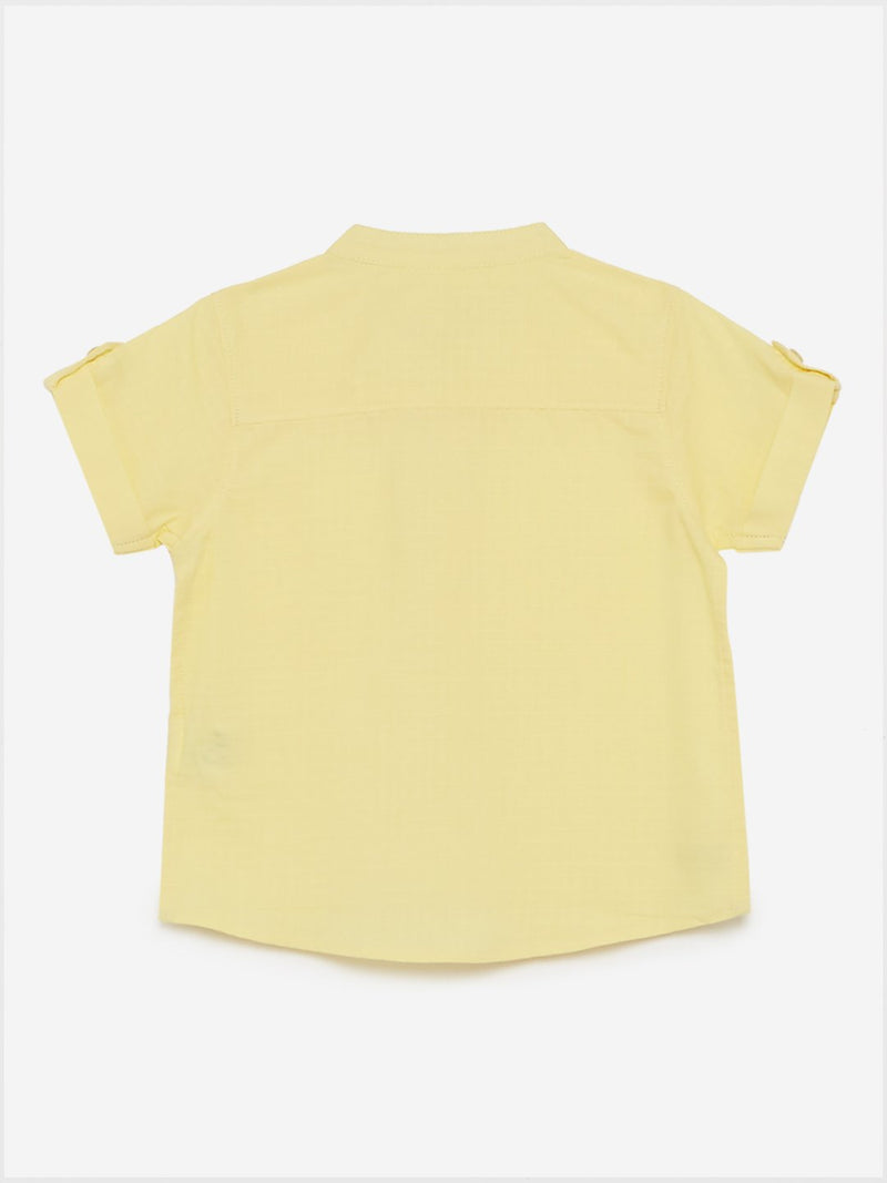 Baby HOP Yellow Self-Patterned Cotton Shirt