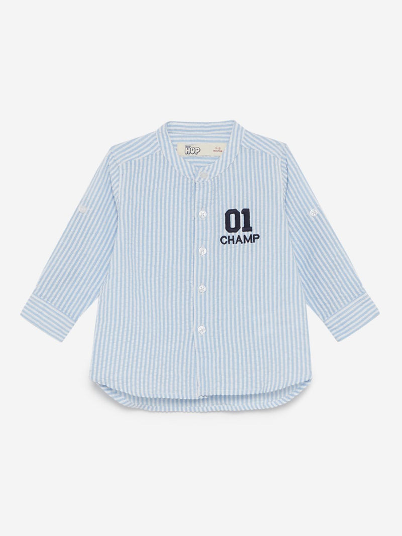 Baby HOP Light Blue Striped Pure-Cotton Shirt