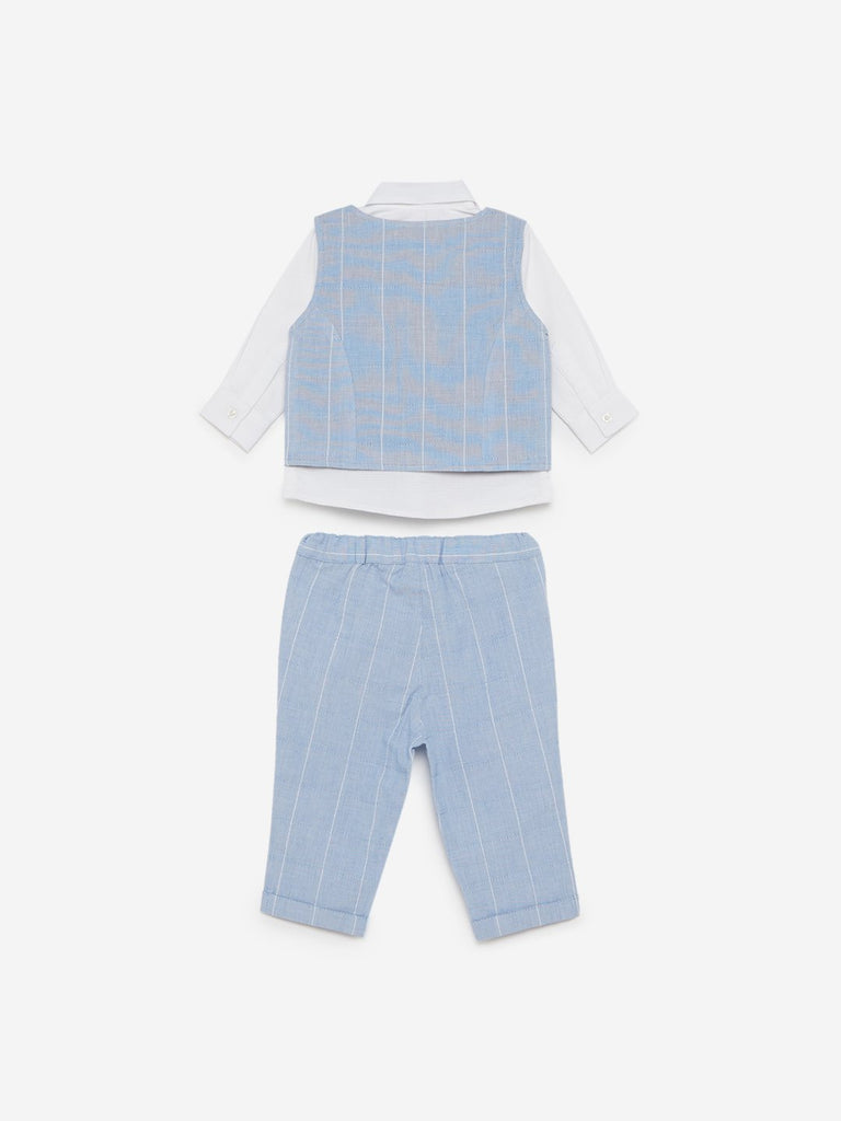 Baby HOP Light Blue Waistcoat And Trousers Set