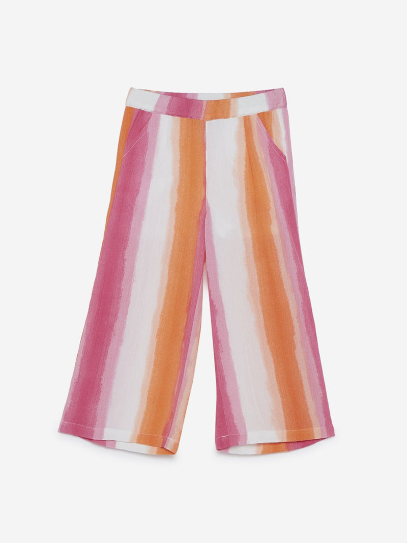 HOP Kids Multicolour Striped Palazzos