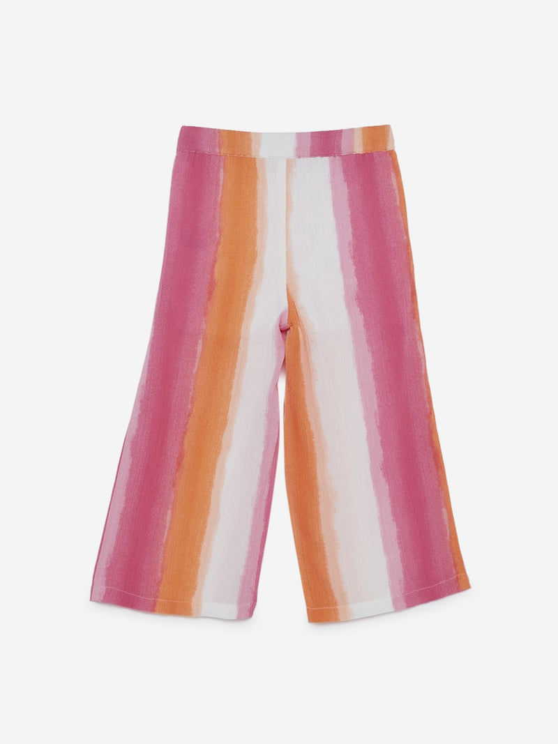 HOP Kids Multicolour Striped Palazzos