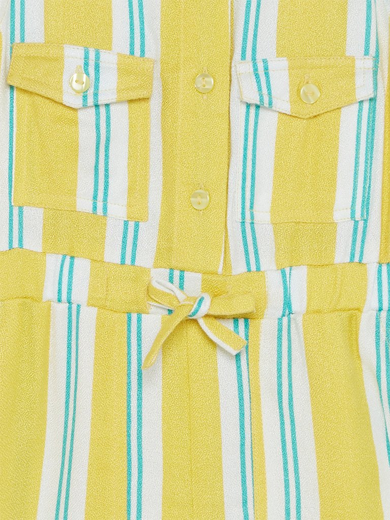 HOP Kids Yellow Striped Jumpsuit
