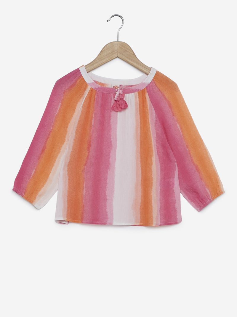 Y&F Kids Multicolour Striped Alber Top