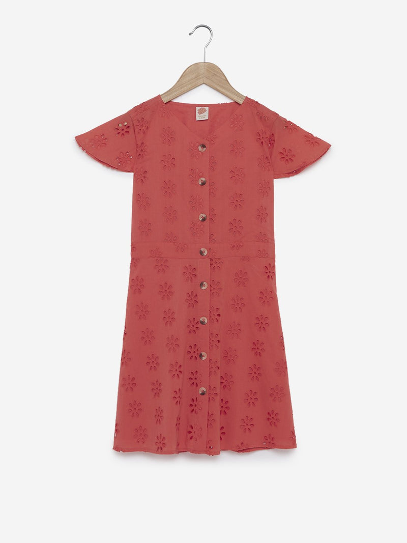 Y&F Kids Coral Cutout Pattern Lia Dress