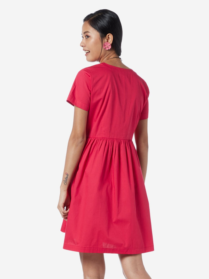 Bombay Paisley Dark Pink Pure-Cotton Dress