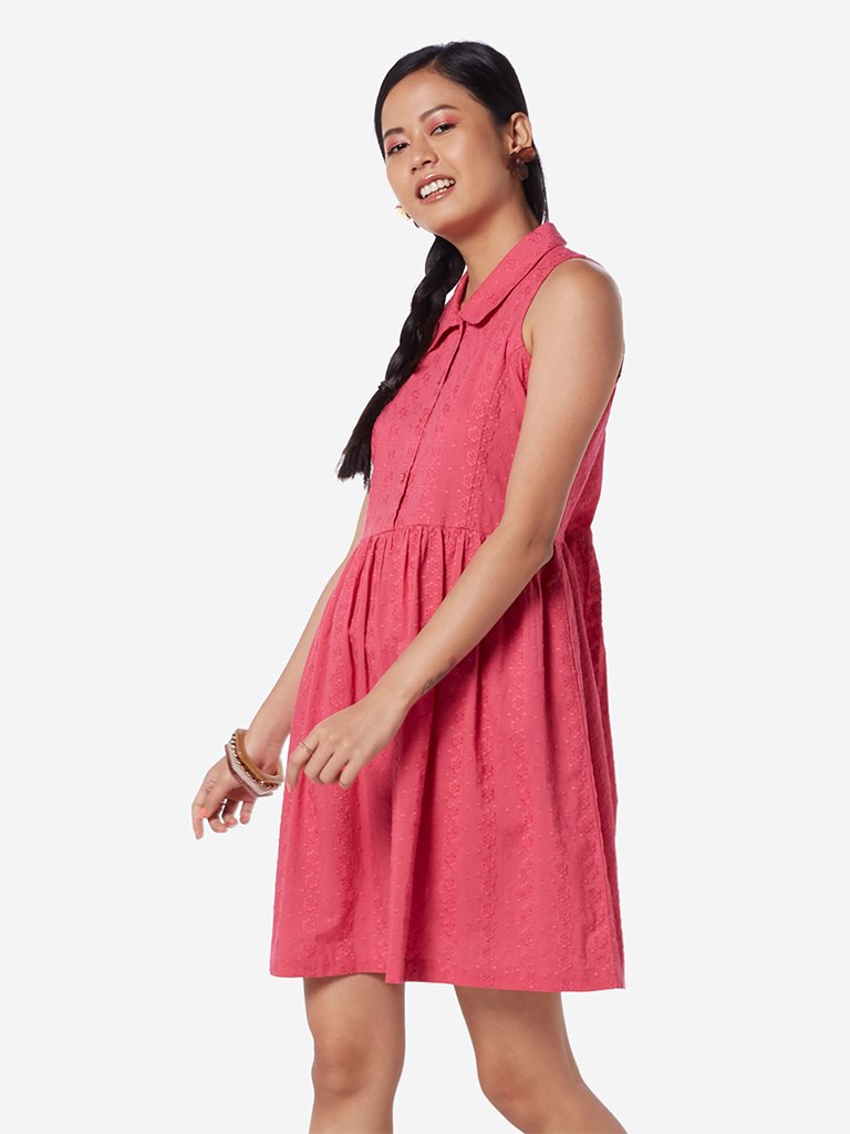 Bombay Paisley Pink Floral Fit-And-Flare Dress