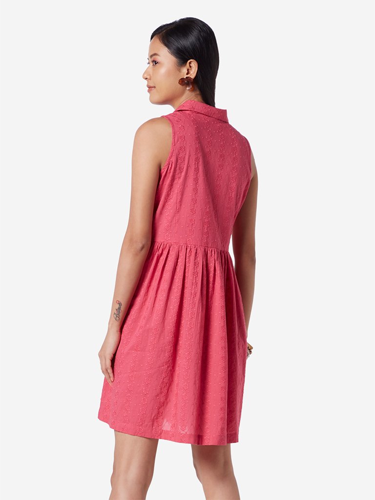 Bombay Paisley Pink Floral Fit-And-Flare Dress