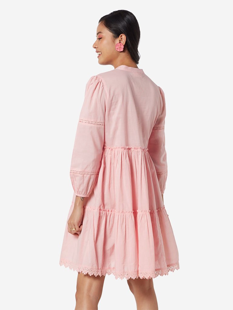 Bombay Paisley Light Pink Ruffled Dress